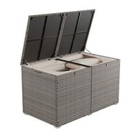 AUFLAGENBOX Ikaria grau-meliert - Grau, Kunststoff (145/80/83cm) - Juskys
