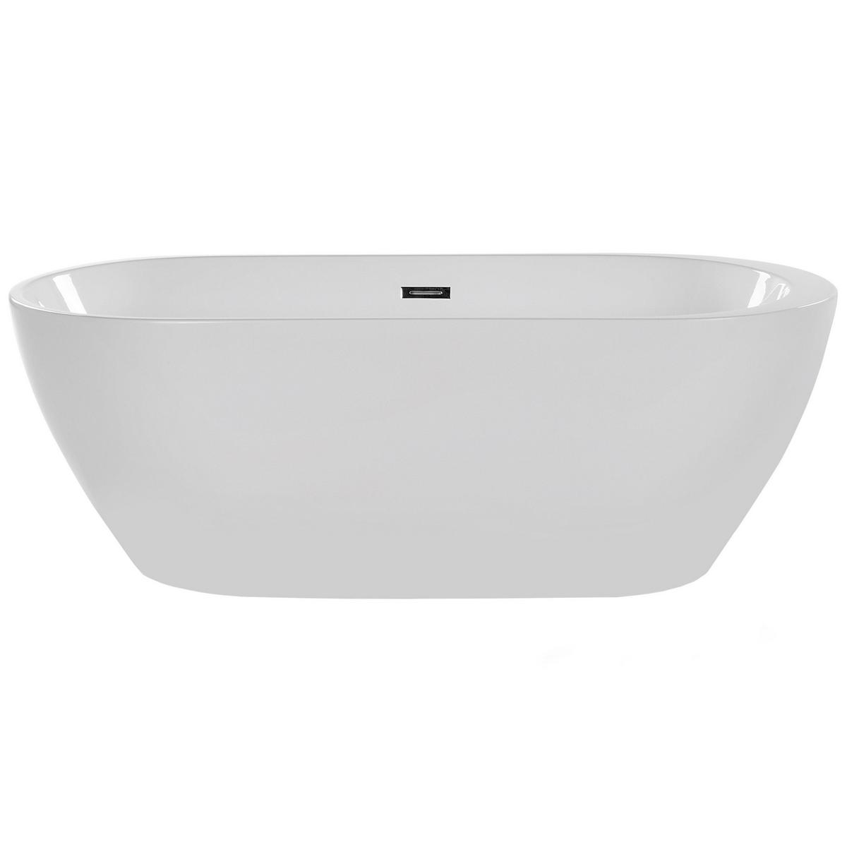 BADEWANNE FREISTEHEND 75x150x58 cm weiß Nevis - Weiß, Kunststoff (75/58/150cm) - Beliani