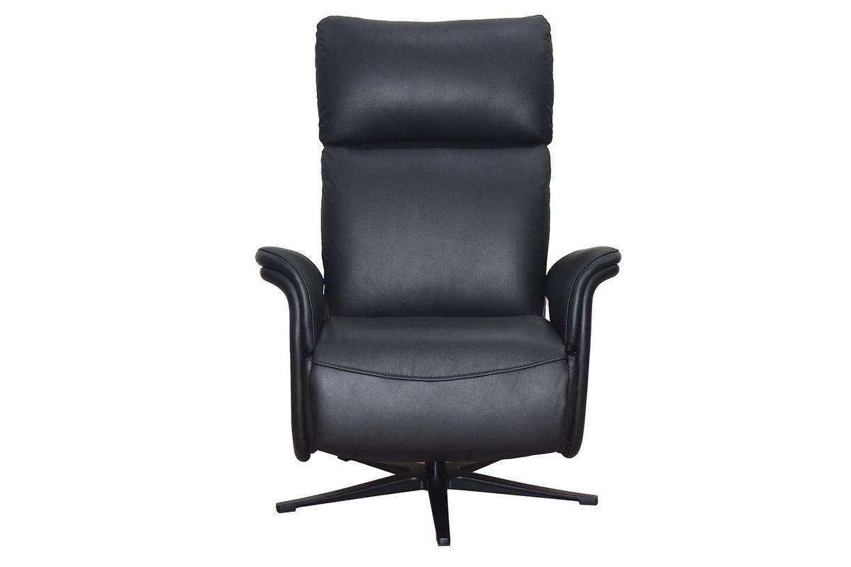 RELAXSESSEL NAMA Schwarz Leder Relaxfunktion - Schwarz, Leder/Metall (78/111/86cm) - KAWOLA
