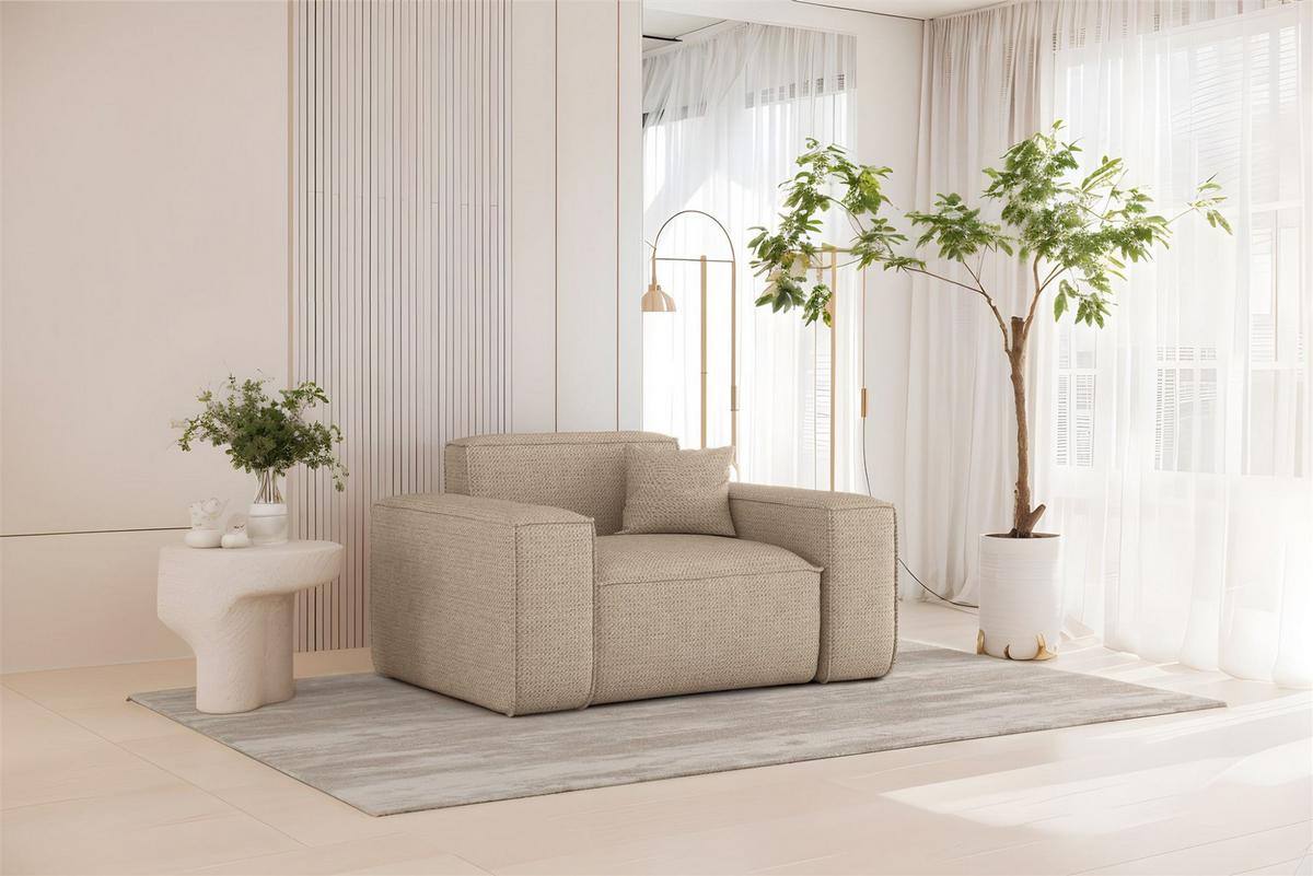 SESSEL Celes Premium In Artico - Beige, Holzwerkstoff/Textil (121/73/90cm) - Fun Möbel