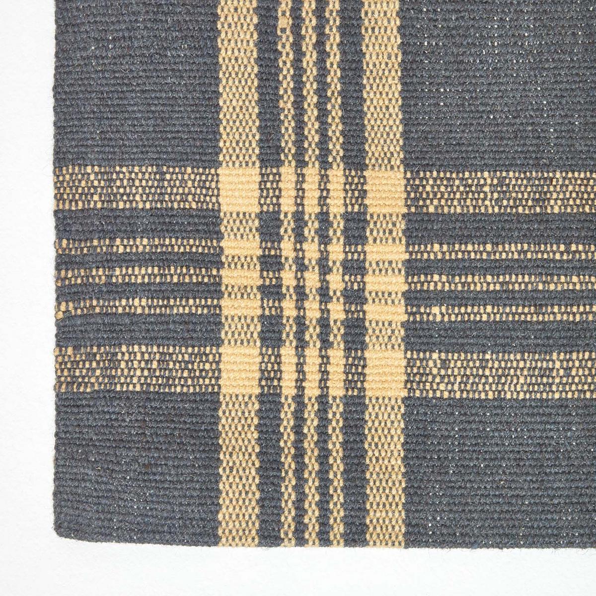 HANDWEBTEPPICH-LÄUFER Douglas kariert 66/200 cm - Grau, Textil (66/200cm) - Homescapes