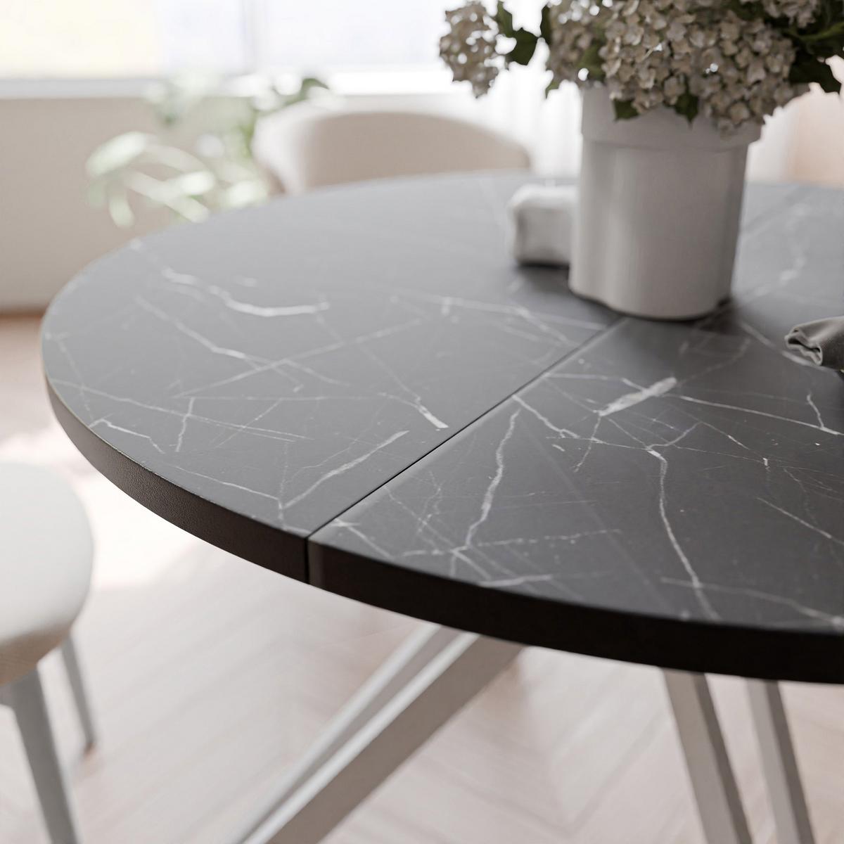 ESSTISCH ausziehbar aus MDF, Schwarz - Schwarz/Weiß, Holzwerkstoff (100/100/76cm) - Idohome