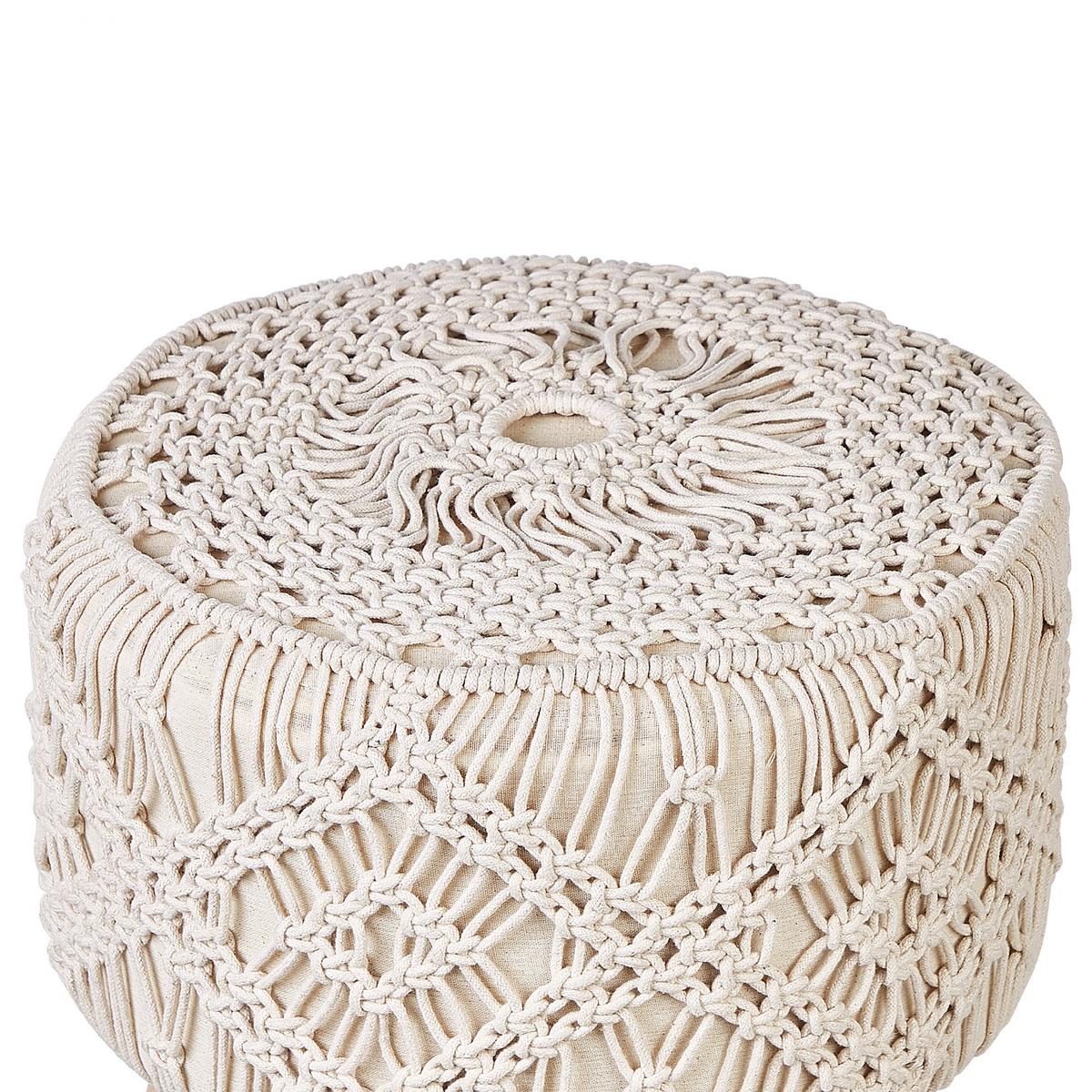 HOCKER Manzai 40/40/44 cm - Beige, Naturmaterialien/Textil (40/44/40cm) - Beliani