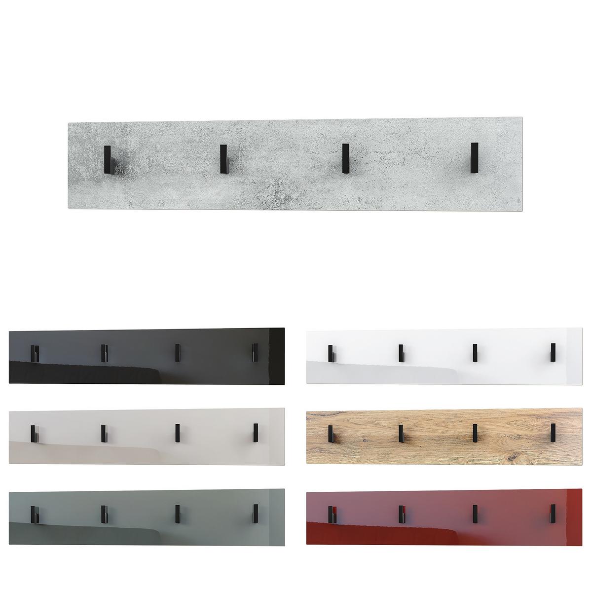 GARDEROBENPANEEL Linea Sandgrau Hochglanz - Sandfarben, Holzwerkstoff (72/14.5/3.5cm) - Vladon