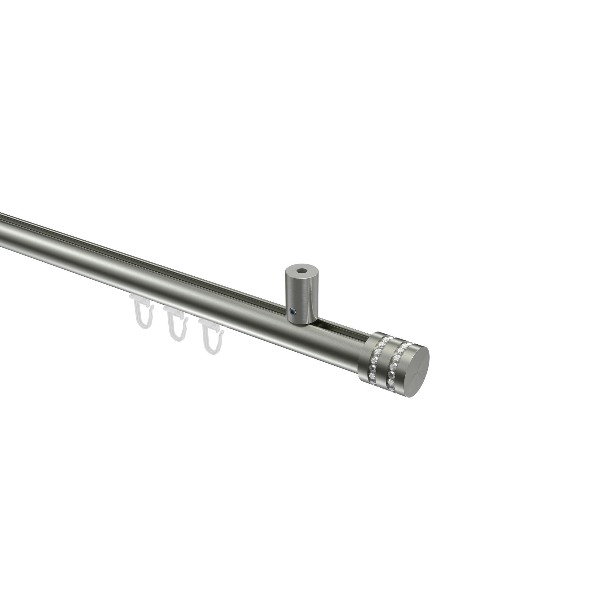 GARDINENSTANGE INNENLAUF Sonius Estana 120 cm, 1-läufig, 20 mm Ø Edelstahl-Optik - Edelstahlfarben, Metall (120cm) - INTERDECO
