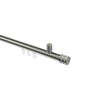 GARDINENSTANGE INNENLAUF Sonius Estana 120 cm, 1-läufig, 20 mm Ø Edelstahl-Optik - Edelstahlfarben, Metall (120cm) - INTERDECO