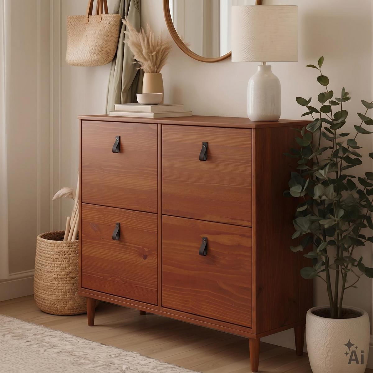 SCHUHKIPPER MIKKA Kastanie - Kastanienfarben, Holz (107/92/25cm) - IDIMEX