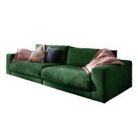 SOFA 3-SITZER MADELINE Smaragdgrün Cord - Smaragdgrün/Dunkelgrün, Textil (290/85/127cm) - KAWOLA