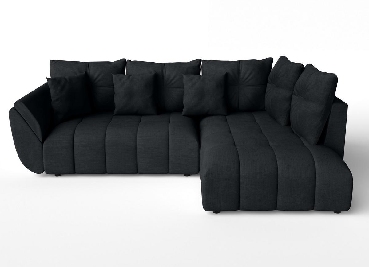 ECKSOFA L Form Kayseri Anthrazit 268/192/96 cm – mit Bettkasten - Schwarz, Kunststoff/Textil (268/192cm) - AX Living