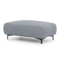 POLSTERHOCKER Cardea in Bubble-Optik aus weichem Grau Strukturstoff mit hohem Sitzkomfort - Schwarz/Grau, Holz/Textil (110/46/65cm) - S-Style Möbel
