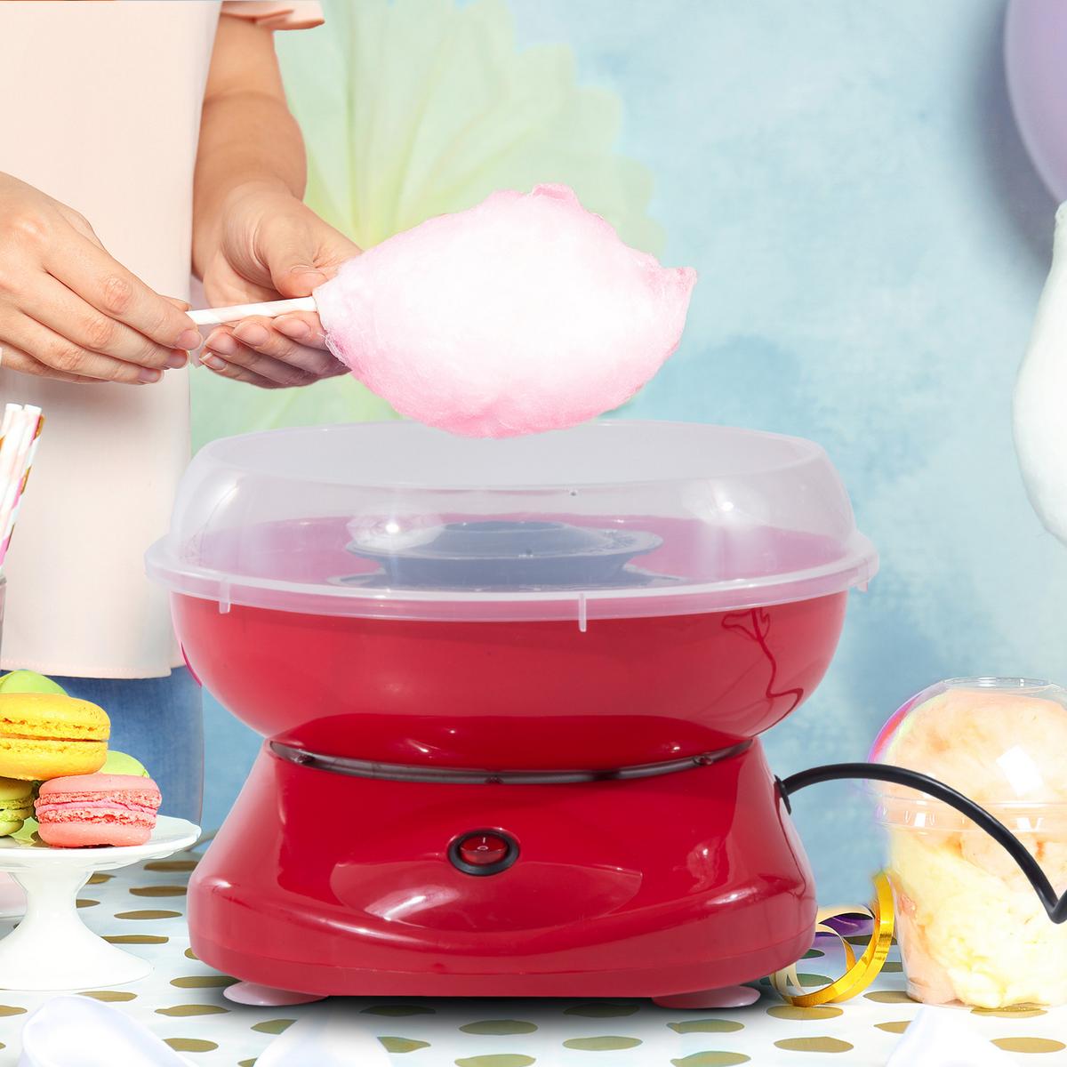 ZUCKERWATTEMASCHINE Edelstahl-und-PP Rot - Rot, Kunststoff (26/18/27cm) - HOMCOM