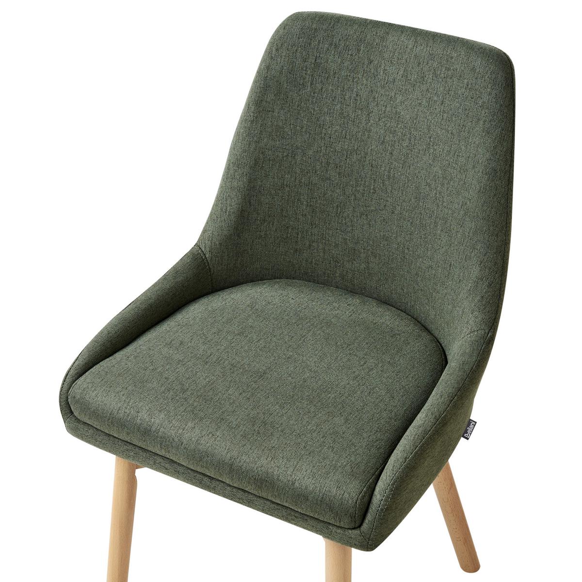 ESSZIMMERSTUHL 2er-Set Grün Melfort - Dunkelgrün/Braun, Textil (49/82/58cm) - Beliani