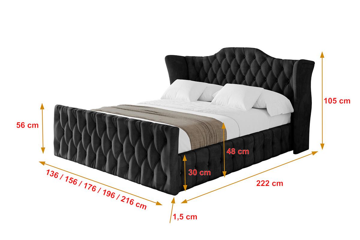 POLSTERBETT mit Bettkasten, Fußteil und Lattenrost, Boxbett mit Matratze H3/H4 - MODY-Z 120x200 Schwarz - Schwarz, Holzwerkstoff/Textil (120/200cm) - ALTDECOR