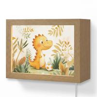 WANDLEUCHTE Dino - Fußball - Orange 20x15 cm - Beige, Holzwerkstoff (20/15/8cm) - OnlyWow
