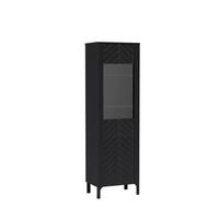 VITRINE ALICANTE 197 / 60 cm in Schwarz - Schwarz, Holzwerkstoff (60/197/40.5cm) - MASSENO