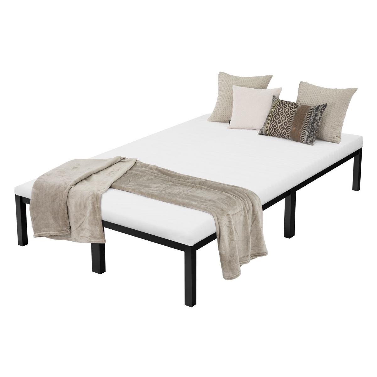 METALLBETT 120x200 cm mit Lattenrost Schwarz auf Stahlrahmen - Schwarz, Metall (120/200cm) - ML-DESIGN