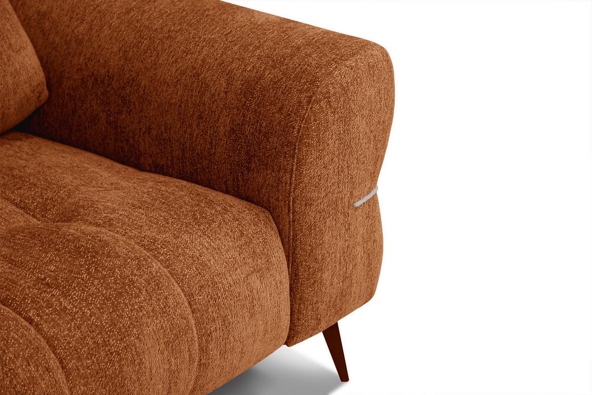 SOFA SALVINI 2,5-Sitzer, dunkelorange - Dunkelorange/Schwarz, Holzwerkstoff/Textil (176/88/99cm) - Wozimo
