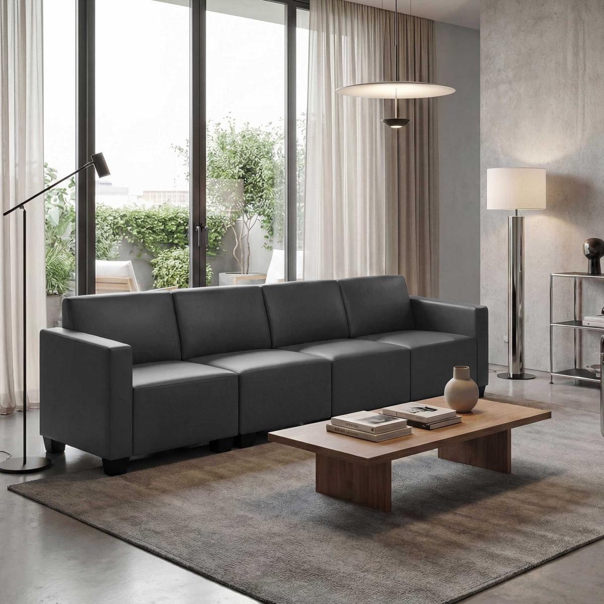 4-SITZER SOFA Grau - Dunkelgrau/Grau, Textil (250/76/72cm) - MCW