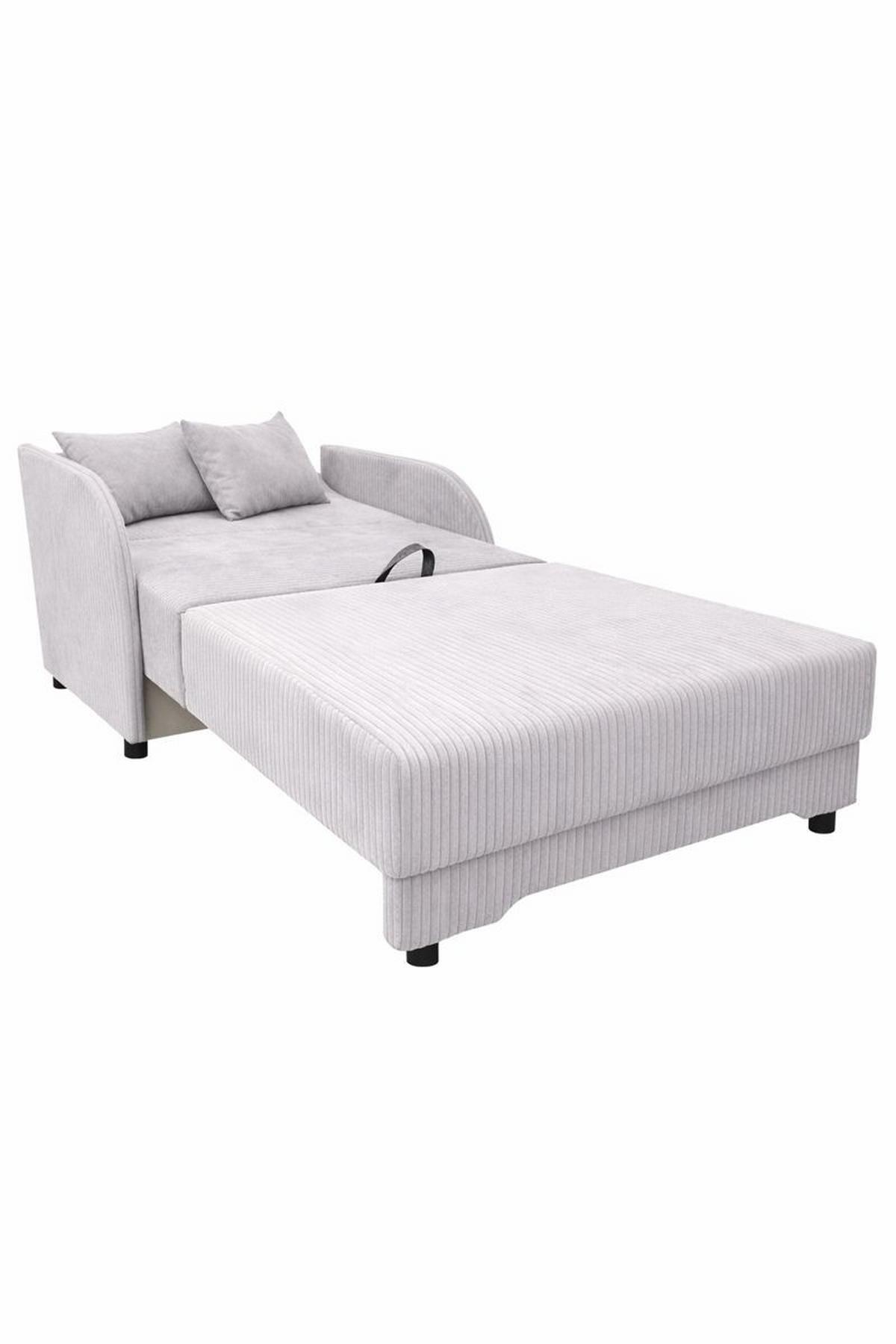 BETTSOFA TIGO Beige Velours-Stoff mit Schlaffunktion - Beige, Textil (105/88/120cm) - MASSENO