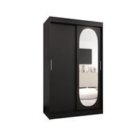 SCHIEBETÜRENSCHRANK mit Spiegel ROYAL 200/120/62 2-türig - Silberfarben/Schwarz, Holz (120/62/120cm) - MÖBEL KRYSPOL