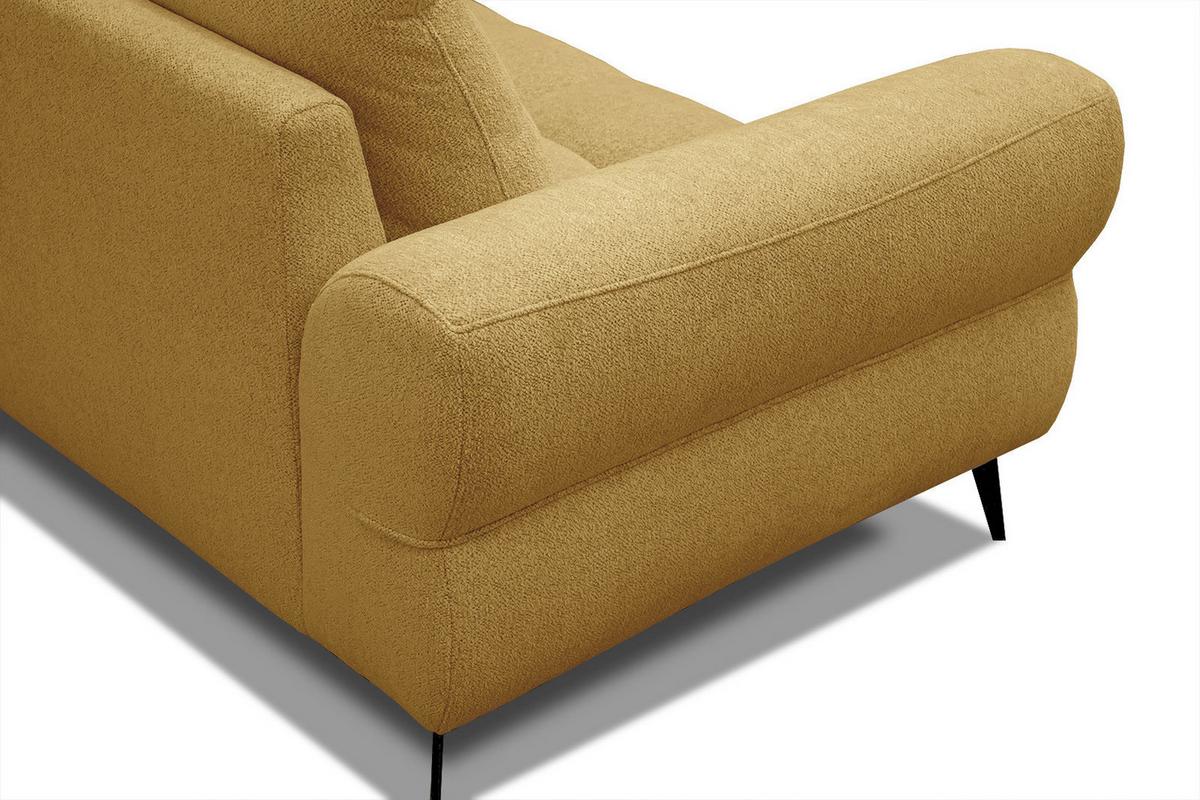 ECKSOFA SALVINI 4-Sitzer, honig - Schwarz/Honig, Holzwerkstoff/Textil (292/158cm) - Wozimo