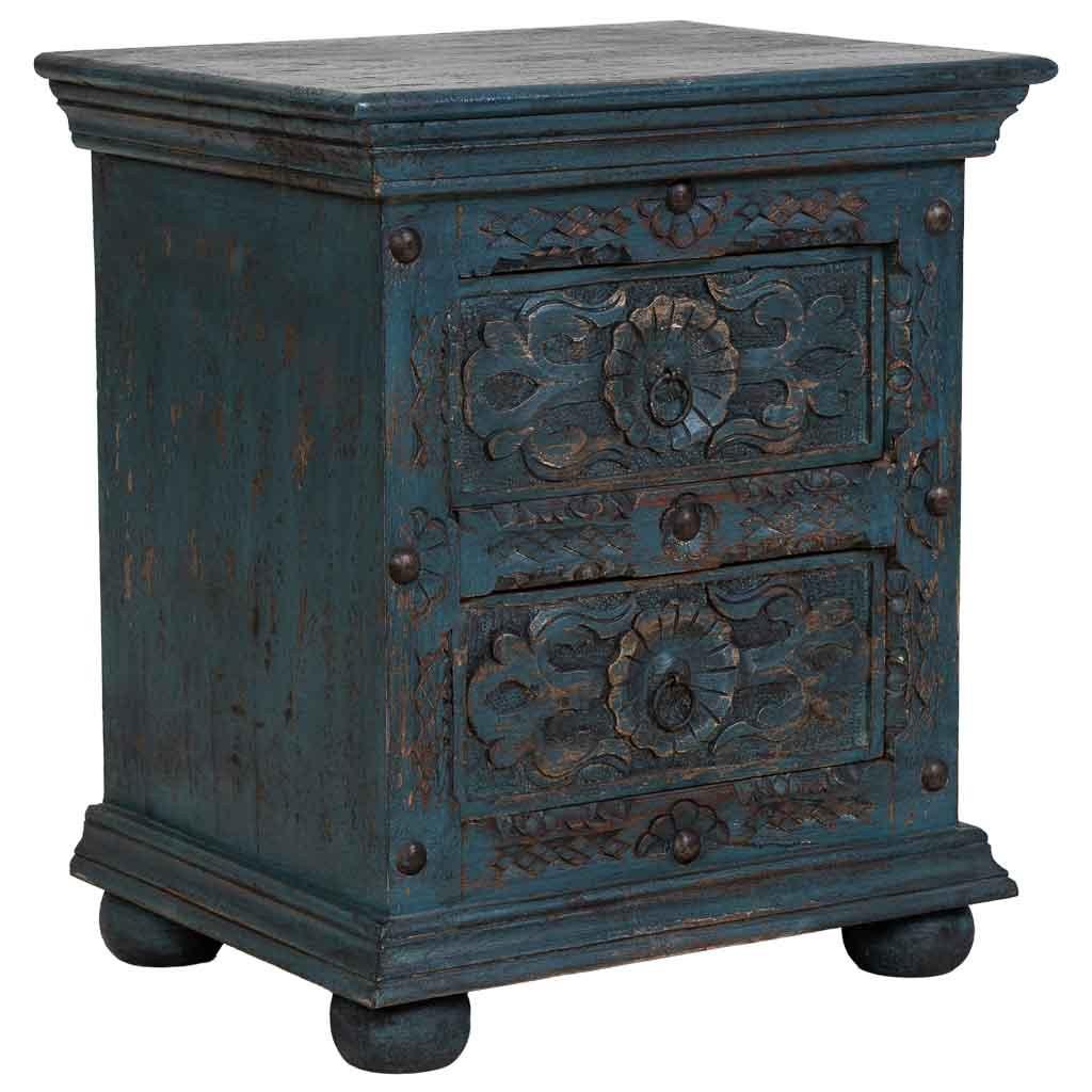 NACHTTISCH aus holz 50x40x60cm - Blau, Holz (50/60/40cm) - Wanderlust