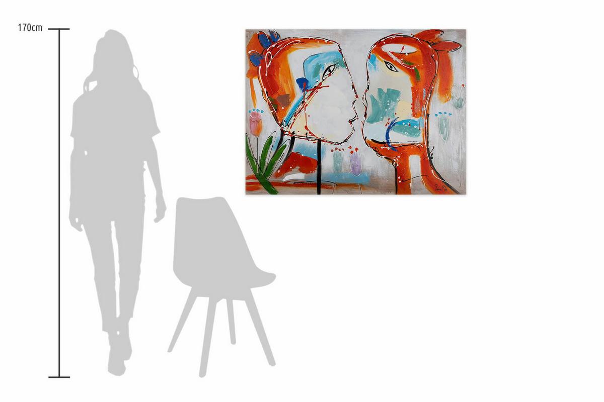 ÖLGEMÄLDE 100/75 cm - Blau/Gelb, Holz/Textil (100/75cm) - KUNSTLOFT
