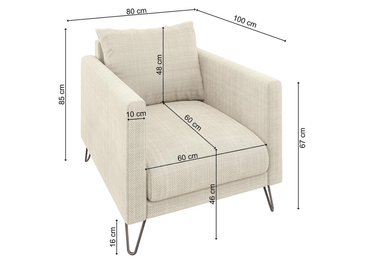 SESSEL Harmony Beige Chenille - Beige/Schwarz, Holz/Textil (80/85/100cm) - S-Style Möbel