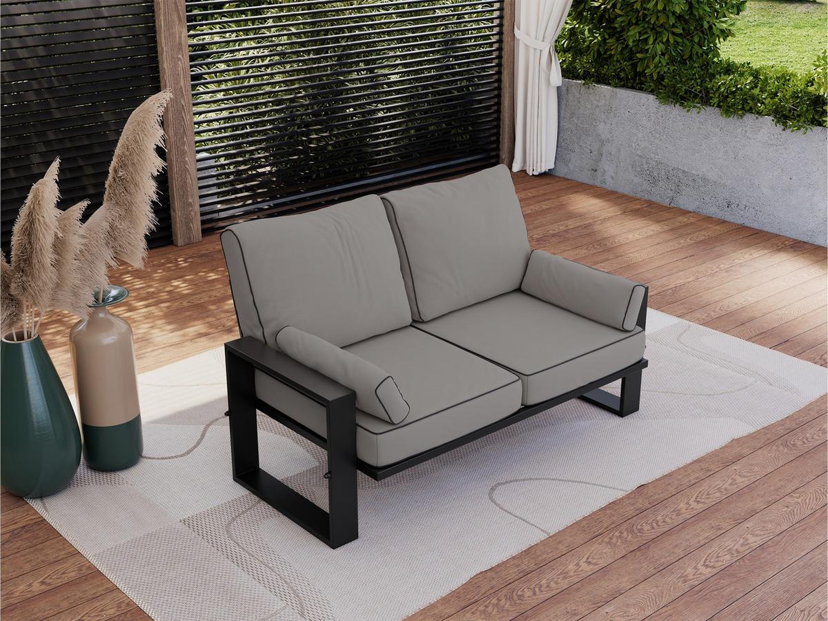 LOUNGESOFA Elba 2 Sitzer - Grau - Grau, Textil (150/90/87cm) - MKS