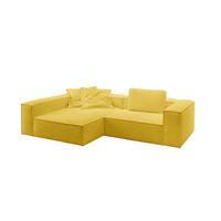 ECKSOFA CARMO Gelb Flachgewebe - Gelb/Schwarz, Kunststoff/Textil (306/191cm) - KAWOLA
