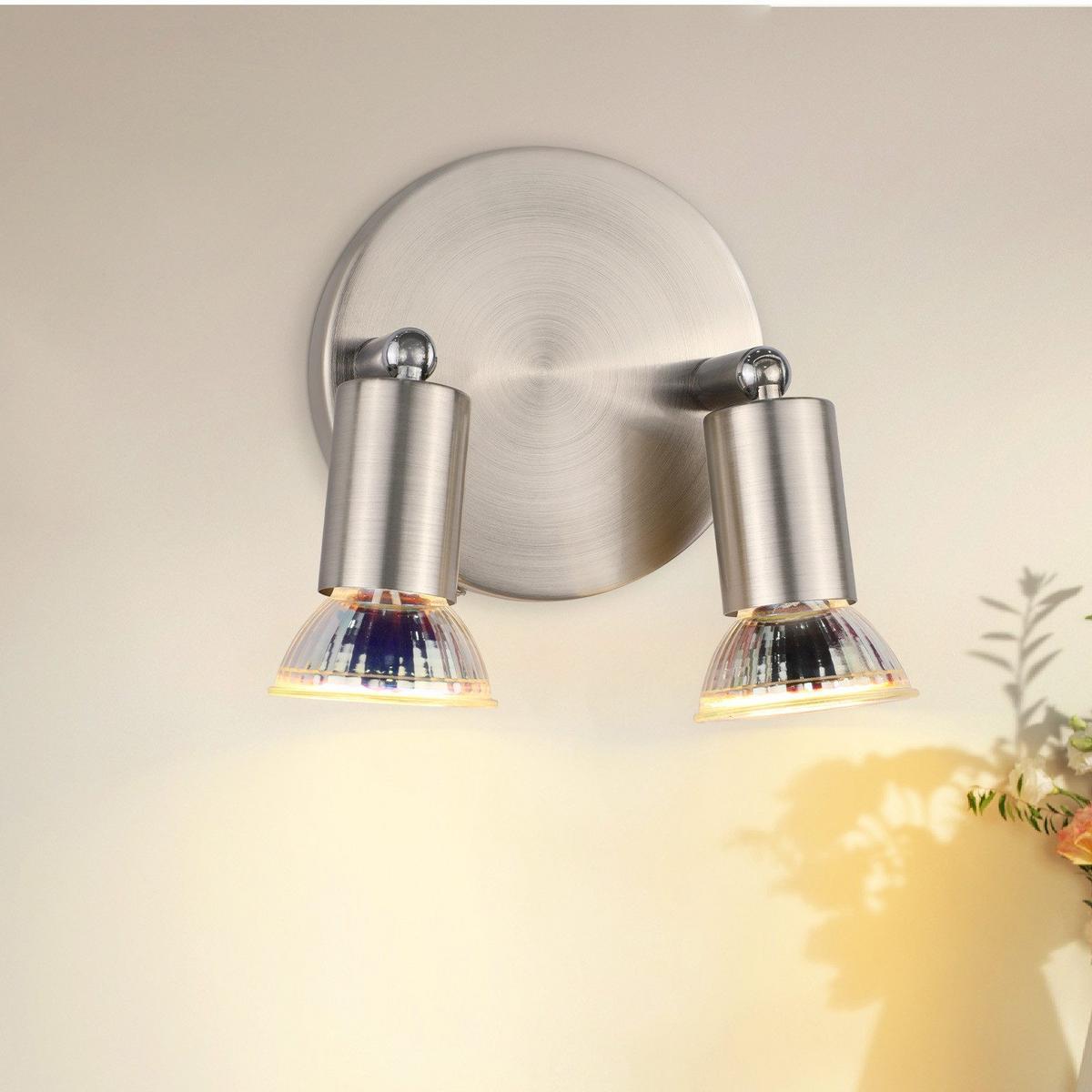 DECKENSTRAHLER Heike 2-flammig 11/11/11 cm - Silberfarben, Metall (11/11/11cm) - Nettlife
