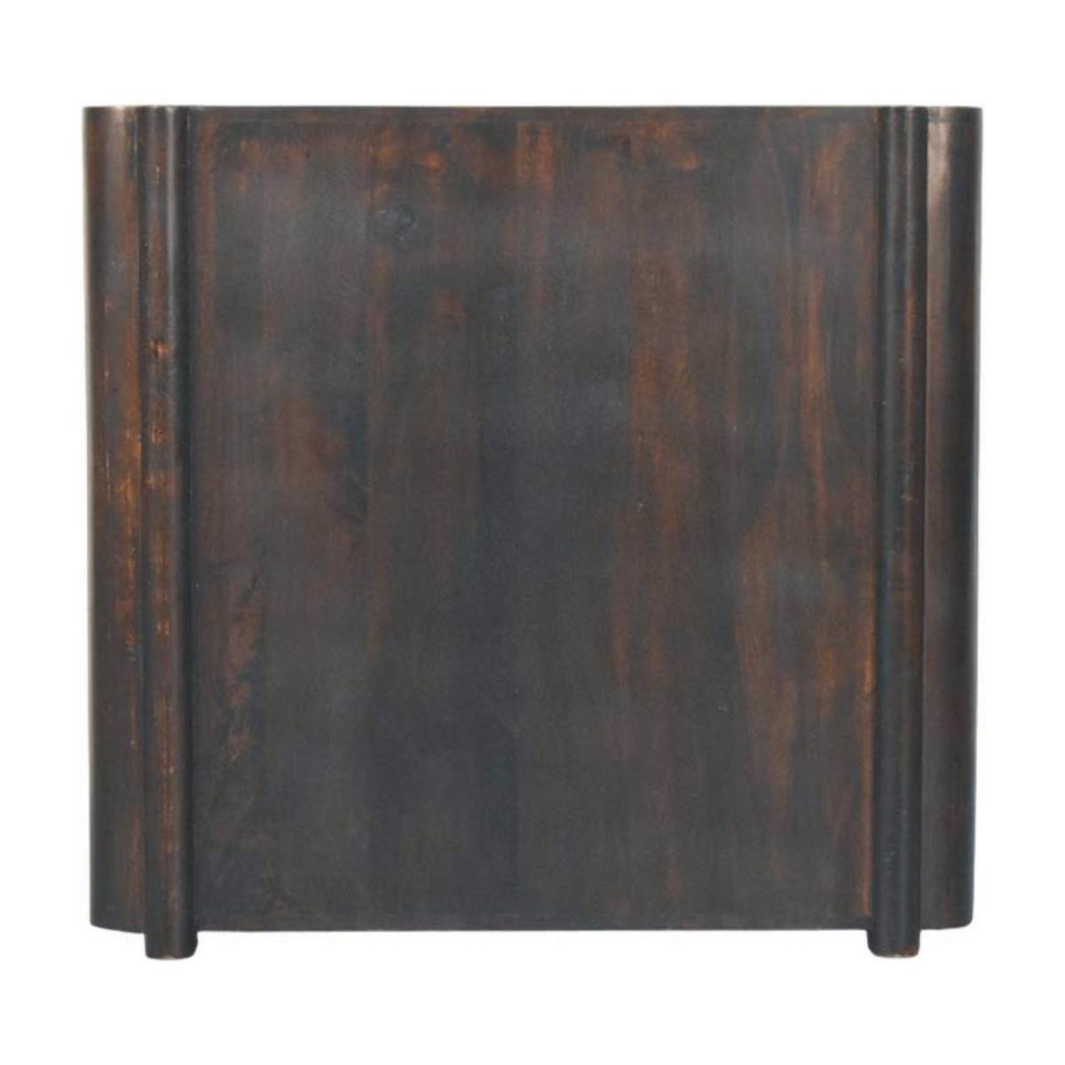 KOMMODE mit edlem Samtbezug in Mokka-Finish, 3 Schubladen, dunkelbraun. - Dunkelbraun, Holz (90/86/40cm) - Artisan Furniture