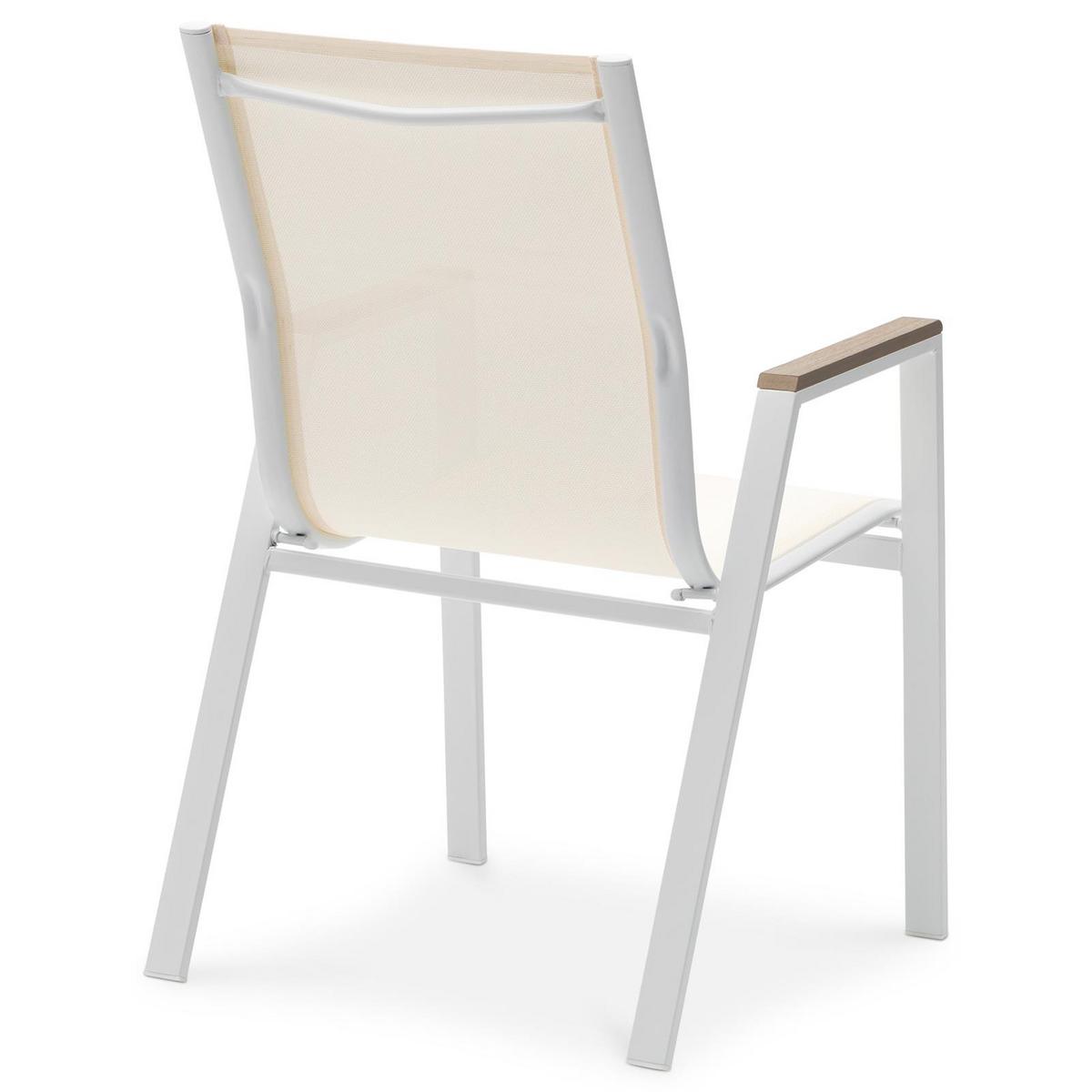 GARTENSTÜHLE MONDELLO 6er-Set beige, weiß - Beige, Textil (47/90/42cm) - IDIMEX