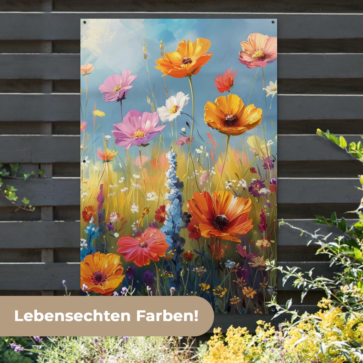 GARTENPOSTER Blumen - Natur - Botanik - Kunst Bild 120x180 cm - Hellblau, Kunststoff (120/180/0.2cm) - OnlyWow