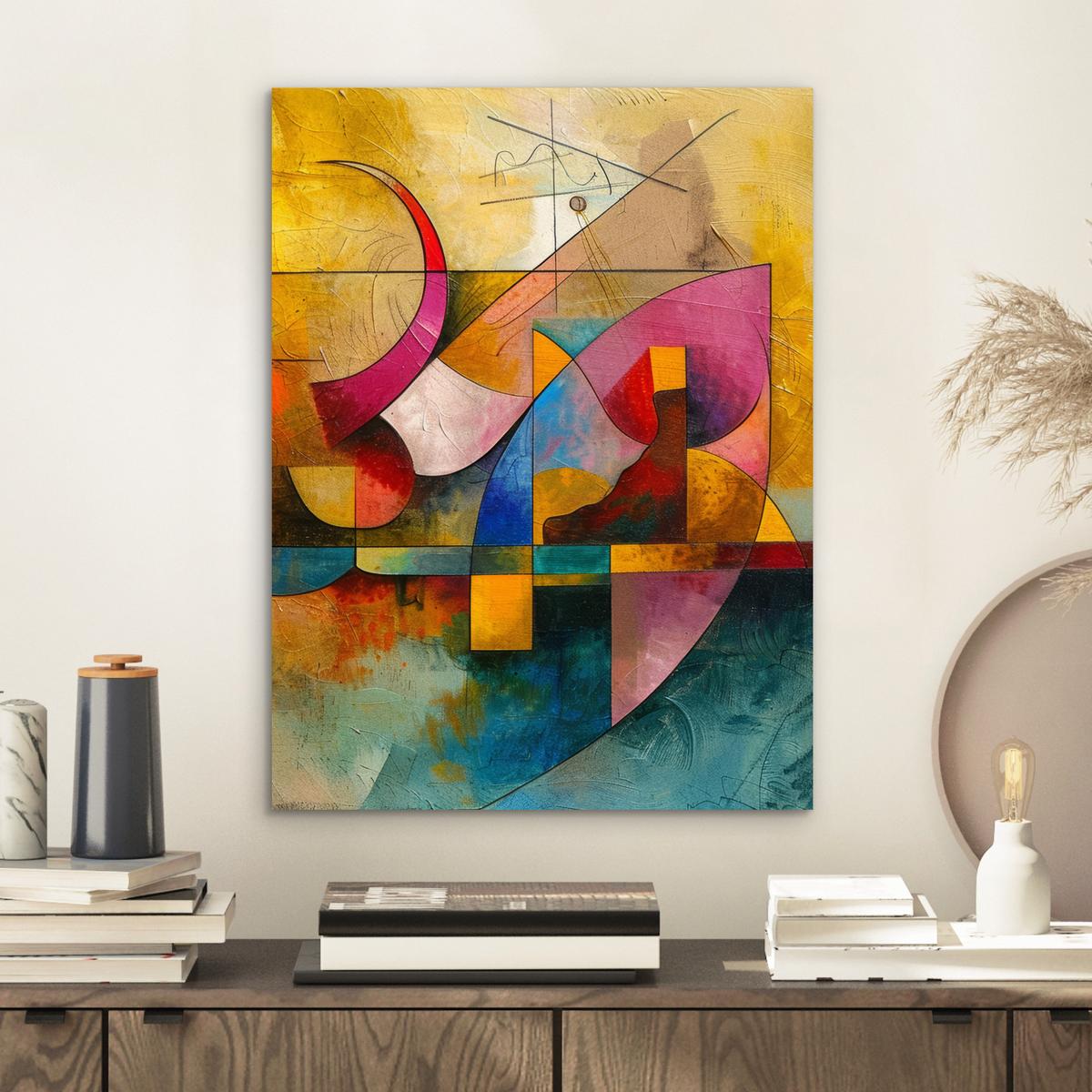 METALLBILD Kunst - Abstrakt - Modern 30x40 cm - Gelb, Metall (30/40cm) - MuchoWow