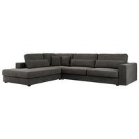 ECKSOFA Savona Dunkelgrau Velvet - links - Dunkelgrau/Schwarz, Kunststoff/Textil (316/249cm) - MKS