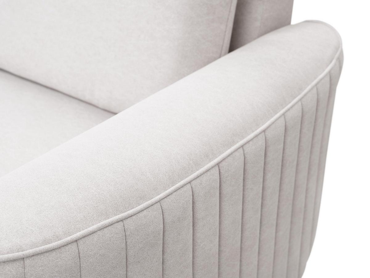 ECKSOFA VELA R-S Beige Velours-Stoff mit Schlaffunktion - Beige, Holz (251/251cm) - MASSENO