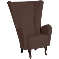 HOCHLEHNSESSEL Kailey Bezug Kunstleder Buche nussbaum dunkel / braun - Braun, Kunststoff (96/122/89cm) - 58aufmkessel