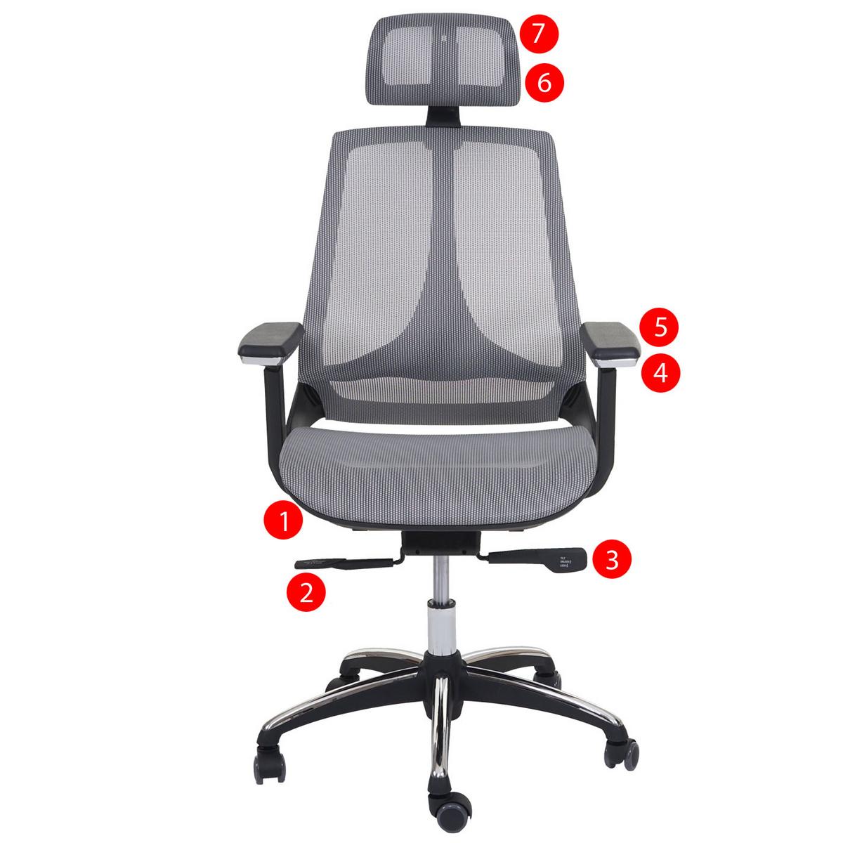 BÜROSTUHL Grau, Grau - Grau, Textil (65/120/60cm) - MCW