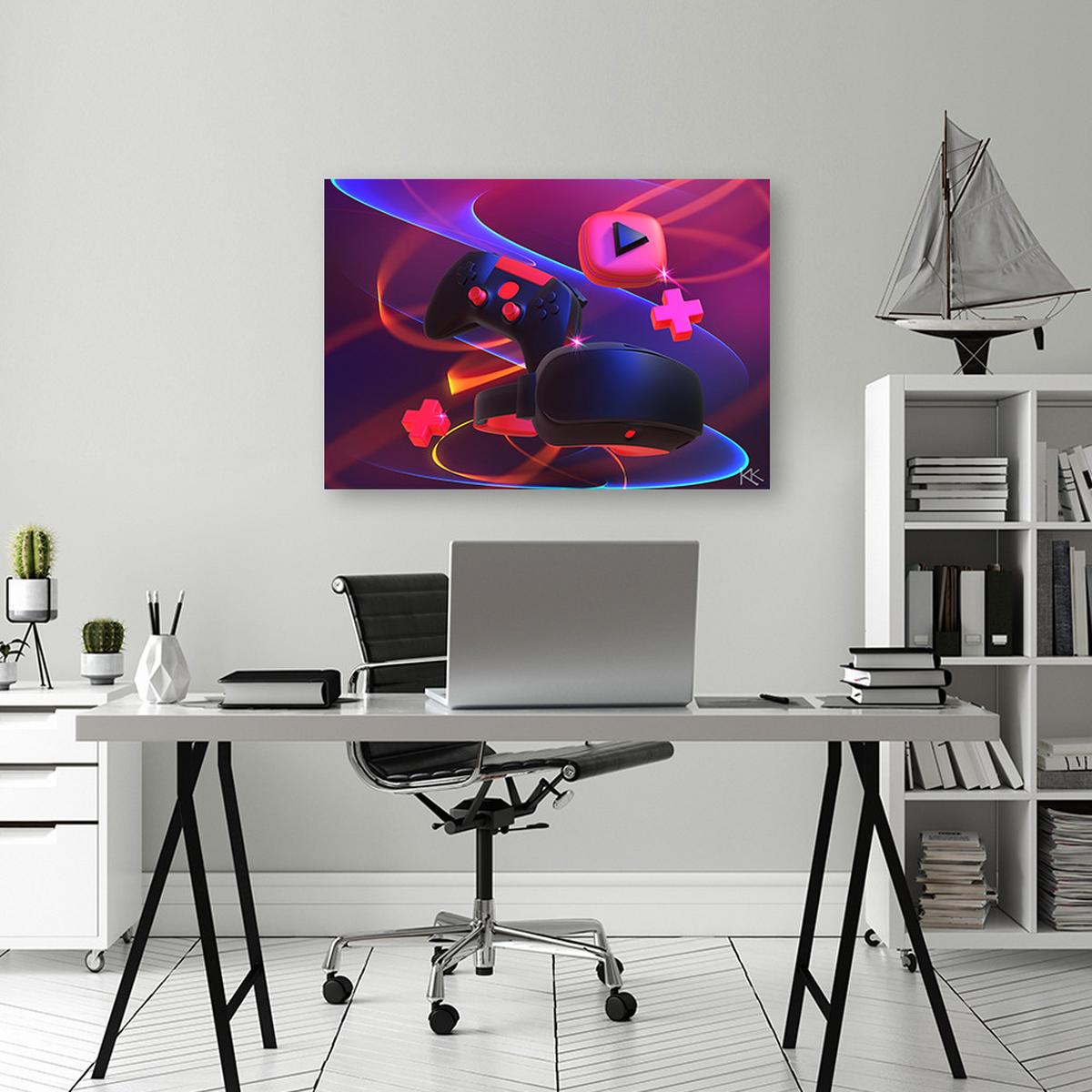 WANDBILD für den spieler einstellen - Lila, Textil (60/40cm) - Feeby
