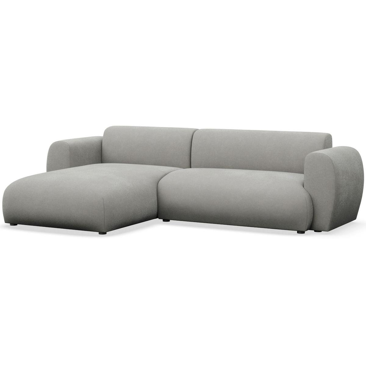 ECKSOFA Emia Hellgrau links - Hellgrau/Schwarz, Kunststoff/Textil (262/156cm) - Selsey
