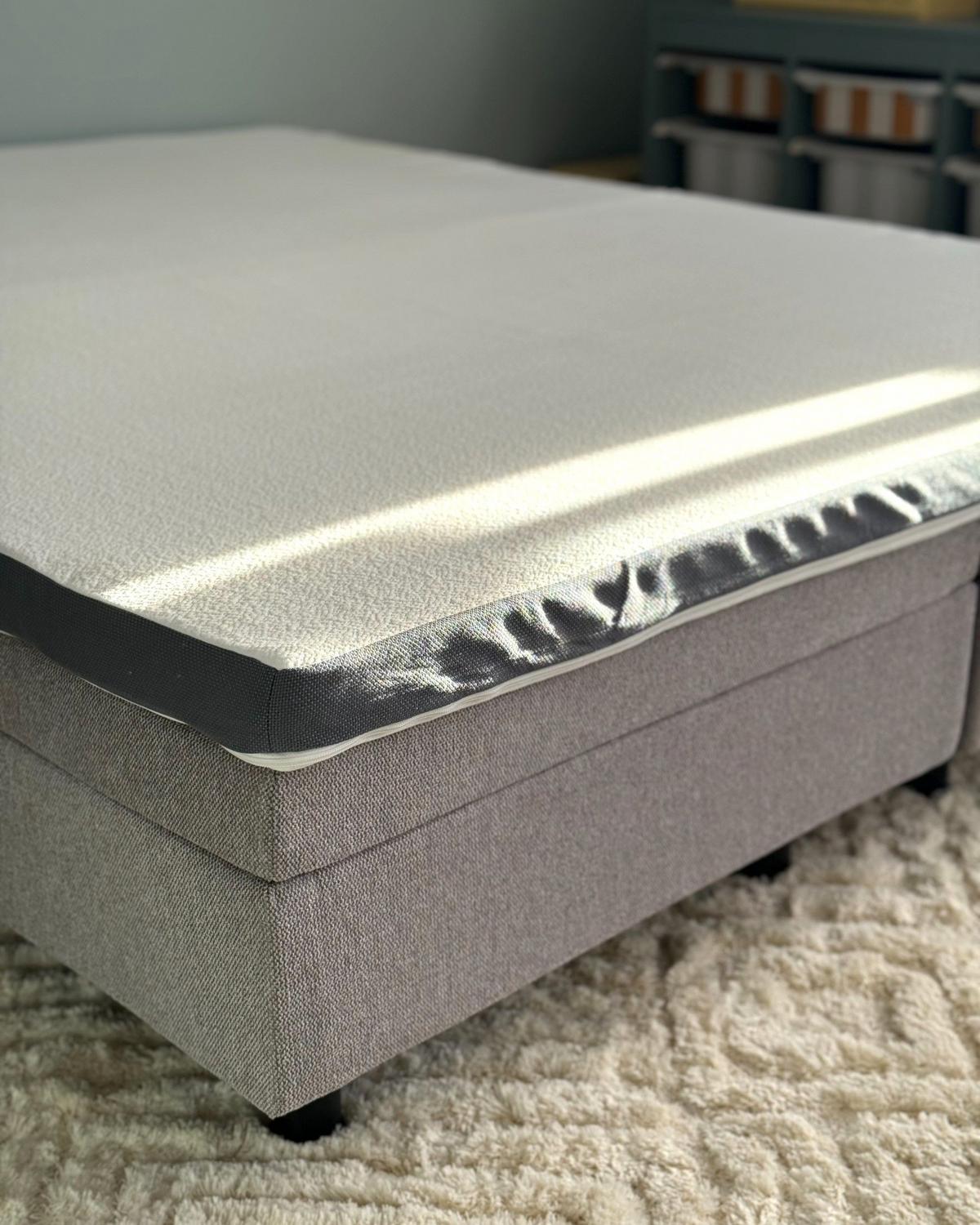 MATRATZENTOPPER 160/200 cm Comfy - Weiß/Grau, Textil (160/200cm) - Beliani