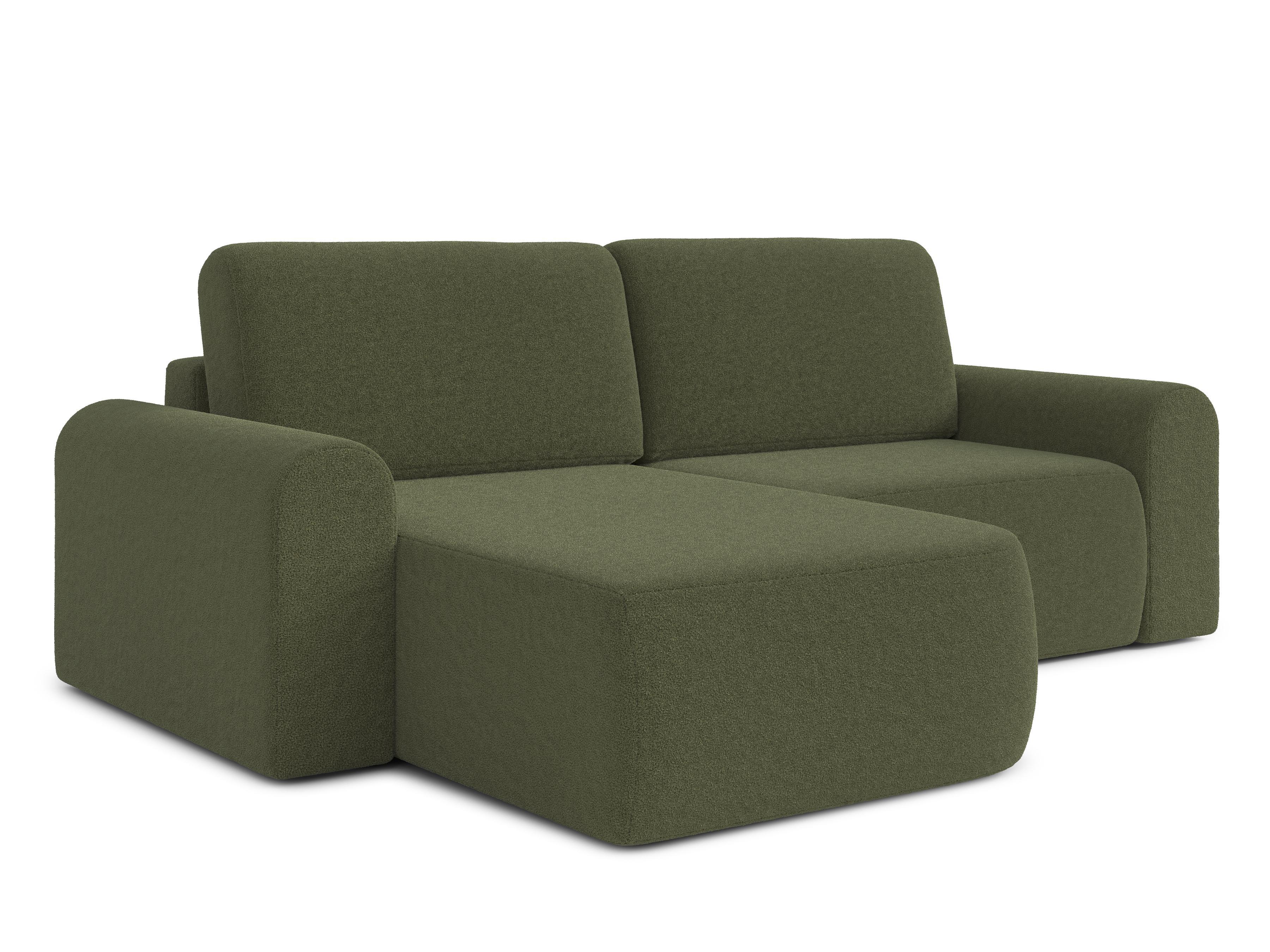ECKSOFA L Form Otterton Olivgrün 250/180/95 cm Links mit Schlaffunktion - Schwarz/Grün, Kunststoff/Textil (180/250cm) - AX Living