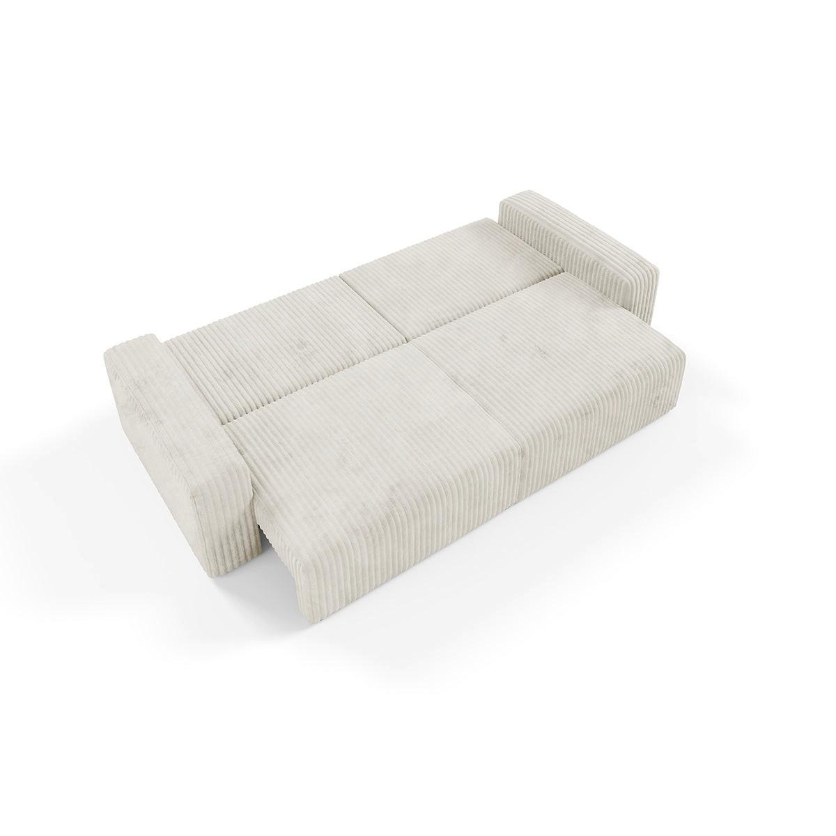 SOFA Angela 3 Sitzplätze Gebrochenes Weiß - Weiß, Holz (252/86/105cm) - Petits-meubles