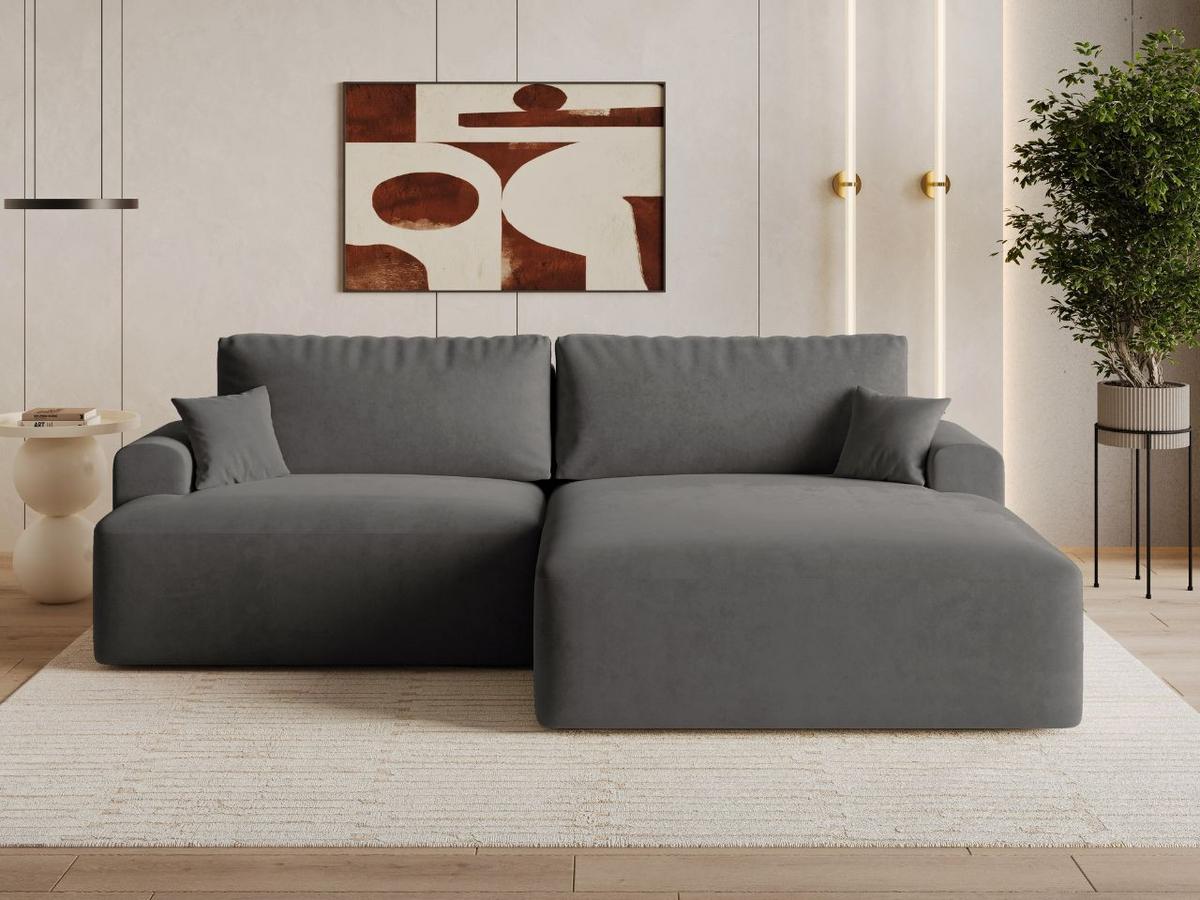 ECKSOFA Serene Dunkelgrau Links - Dunkelgrau, Holz/Textil (259/145cm) - Graingold