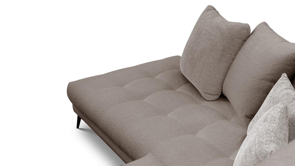 ECKSOFA CALME 5-Sitzer, creme - Creme/Schwarz, Holz/Textil (294/229cm) - Wozimo