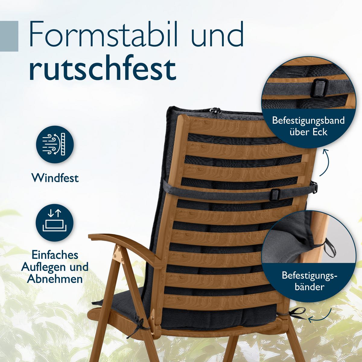 HOCHLEHNER Sun-HL 119x50x8cm Anthrazit (5tlg) - Anthrazit, Textil (50/120cm) - Beautissu 