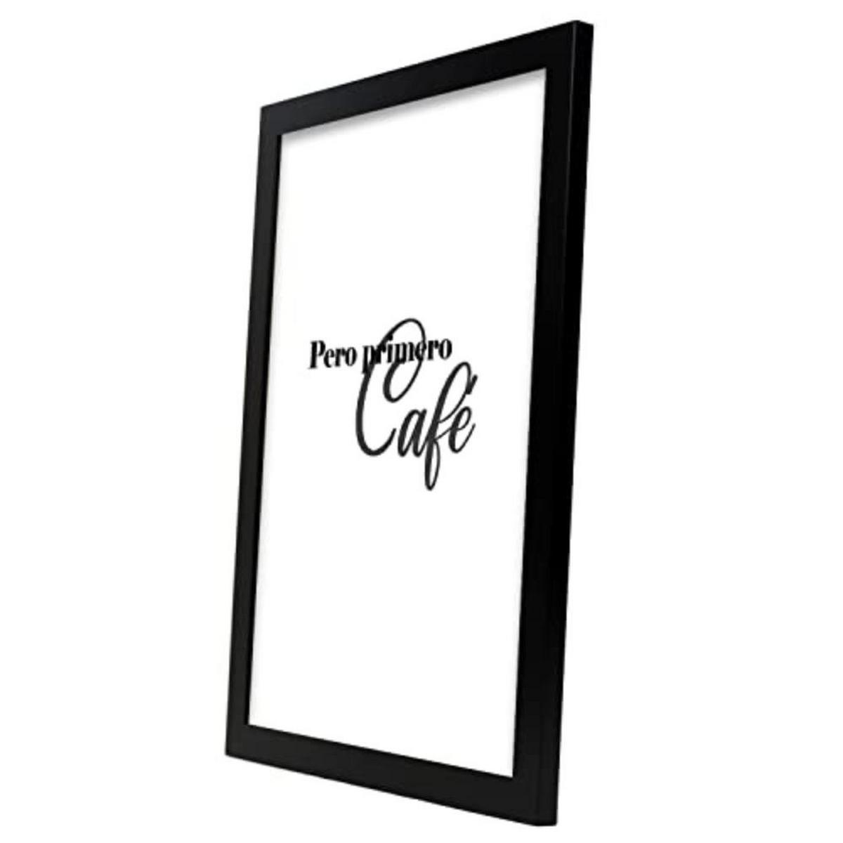 POSTER Set mit 4 Kaffee TypografieStil A3 Schwarzer Rahmen - Schwarz, Papier (29.7/3cm) - Nacnic