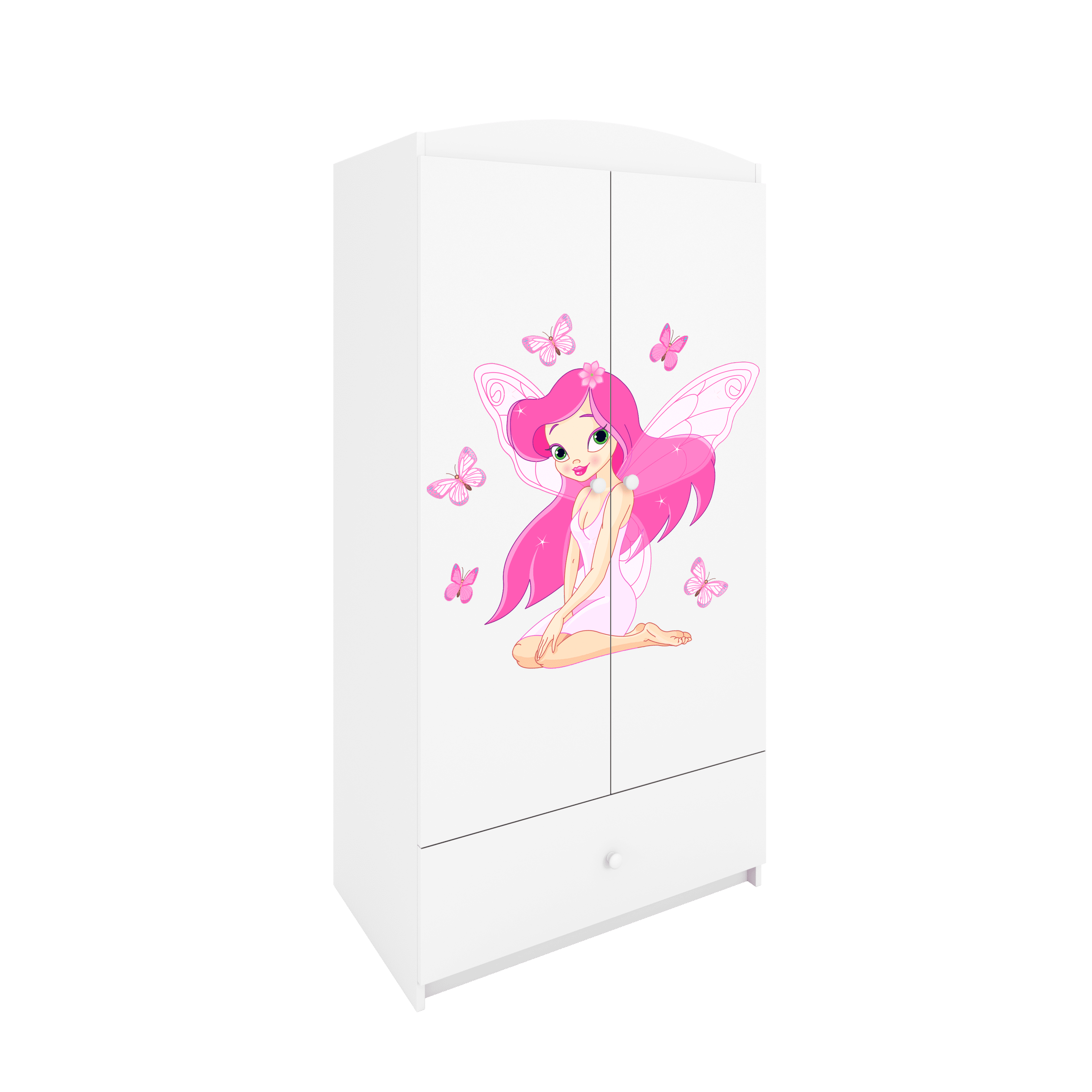 KINDERKLEIDERSCHRANK Elfe I - Weiß, Holzwerkstoff (90/175/52cm) - RAUMHIRSCH FURNITURE