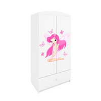 KINDERKLEIDERSCHRANK Elfe I - Weiß, Holzwerkstoff (90/175/52cm) - RAUMHIRSCH FURNITURE